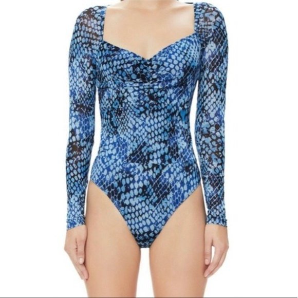 AFRM Thong Bodysuit The Romy Python Top Size S NWT - Picture 15 of 15